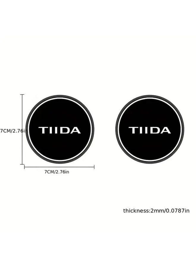 TIIDA Car Water Coaster 2 Pieces Anti Slip Cup Holder With White Label - Image 2